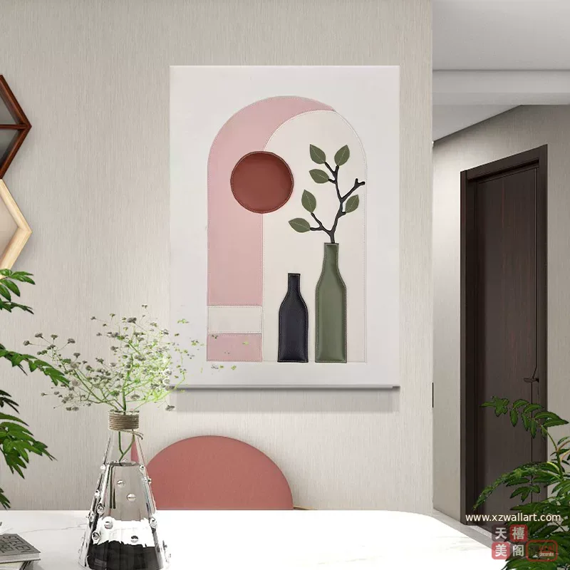 抽象 单幅 装饰画 轻奢风 餐厅背景墙挂画 晶瓷画
