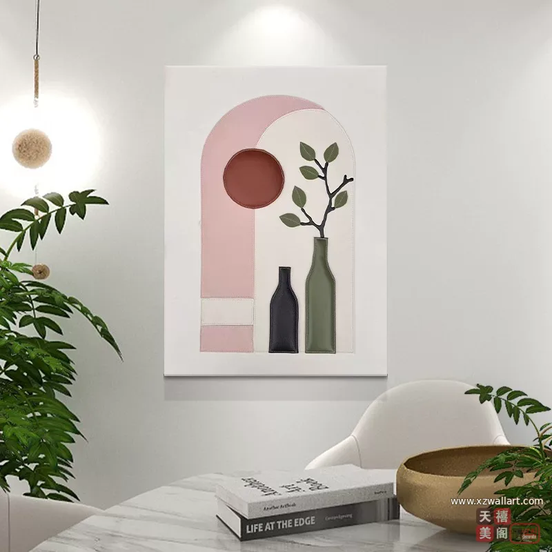 抽象 单幅 装饰画 轻奢风 餐厅背景墙挂画 晶瓷画