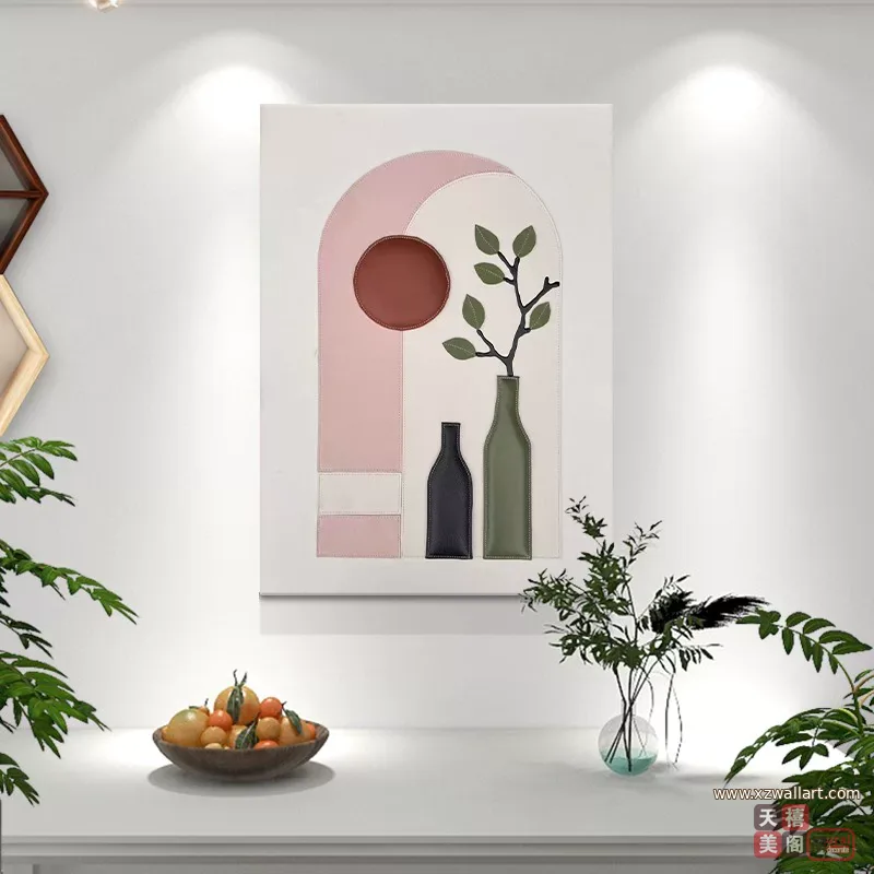 抽象 单幅 装饰画 轻奢风 餐厅背景墙挂画 晶瓷画