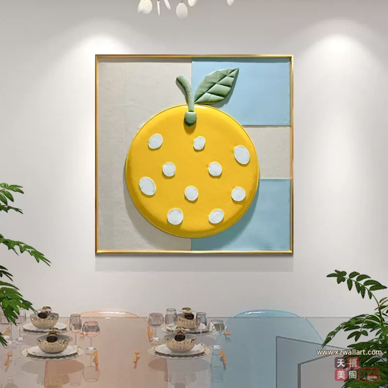 抽象 单幅 装饰画 轻奢风 餐厅背景墙挂画 晶瓷画