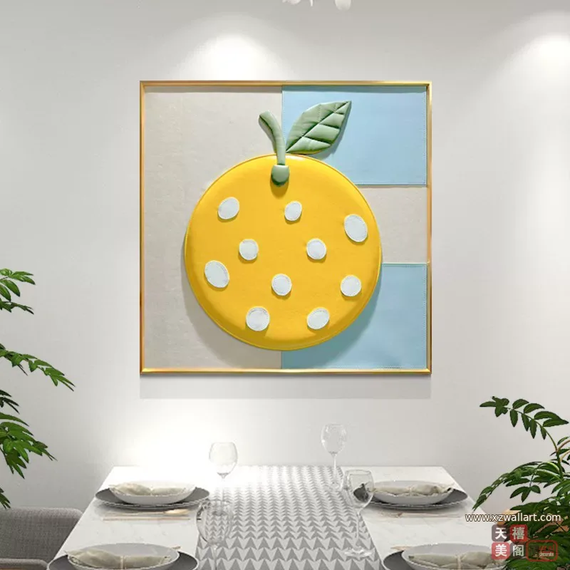 抽象 单幅 装饰画 轻奢风 餐厅背景墙挂画 晶瓷画
