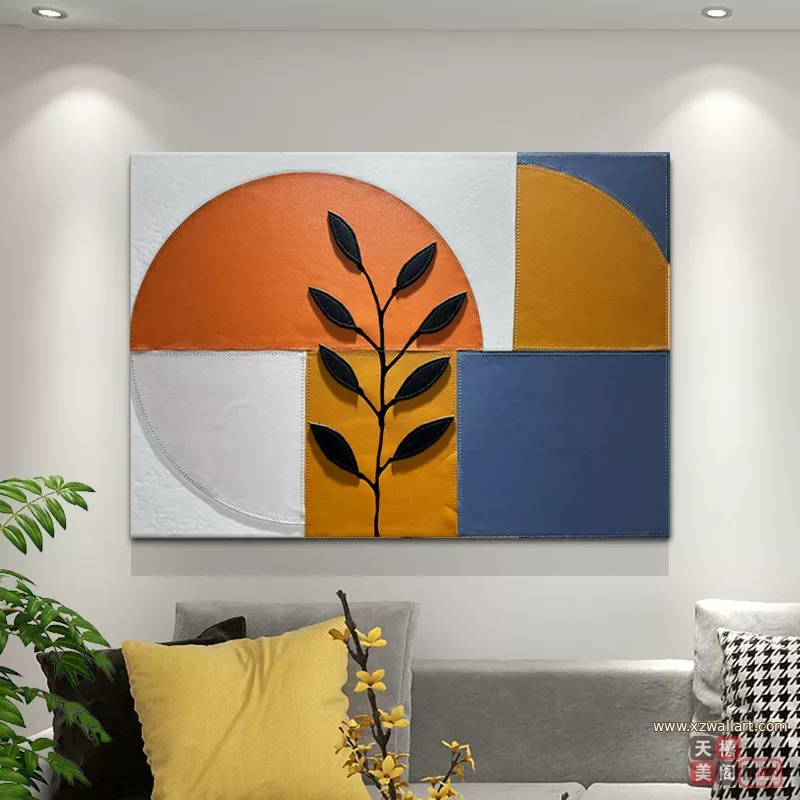 抽象 单幅 装饰画 轻奢风 餐厅背景墙挂画 晶瓷画