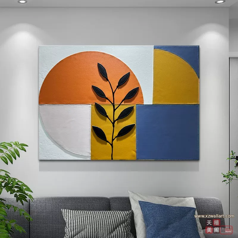 抽象 单幅 装饰画 轻奢风 餐厅背景墙挂画 晶瓷画