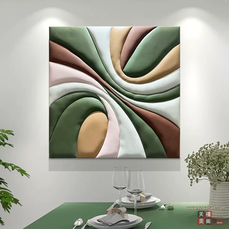 抽象 单幅 装饰画 轻奢风 餐厅背景墙挂画 晶瓷画