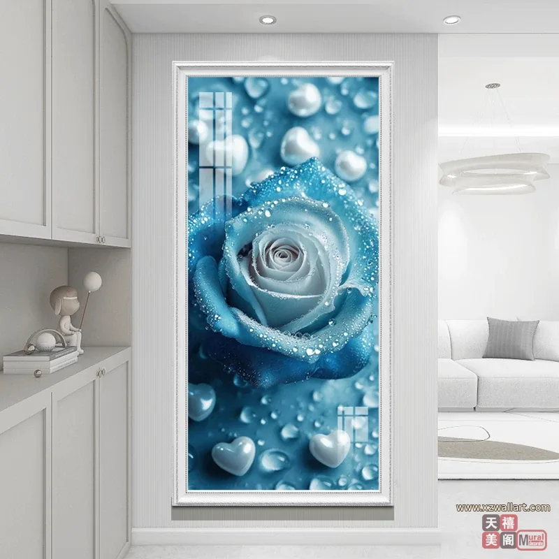 花 单幅 装饰画 轻奢风 玄关背景墙挂画 晶瓷画