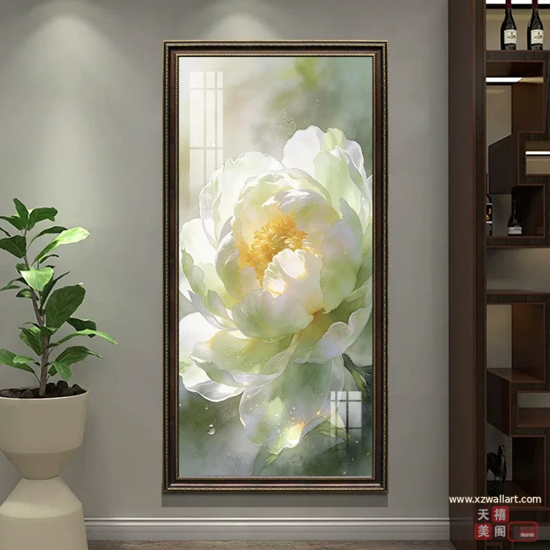 花 单幅 装饰画 轻奢风 玄关背景墙挂画 晶瓷画