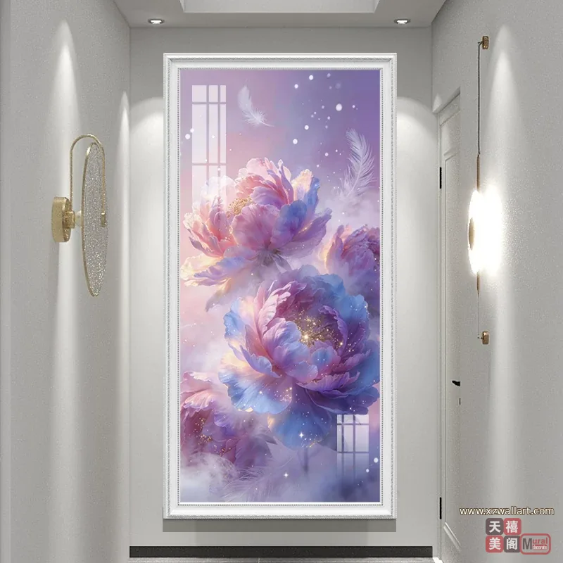 花 单幅 装饰画 轻奢风 玄关背景墙挂画 晶瓷画