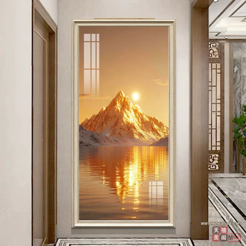 山水 单幅 装饰画 欧式 玄关背景墙挂画 晶瓷画