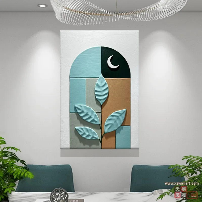 抽象 单幅 装饰画 轻奢风 餐厅背景墙挂画 晶瓷画