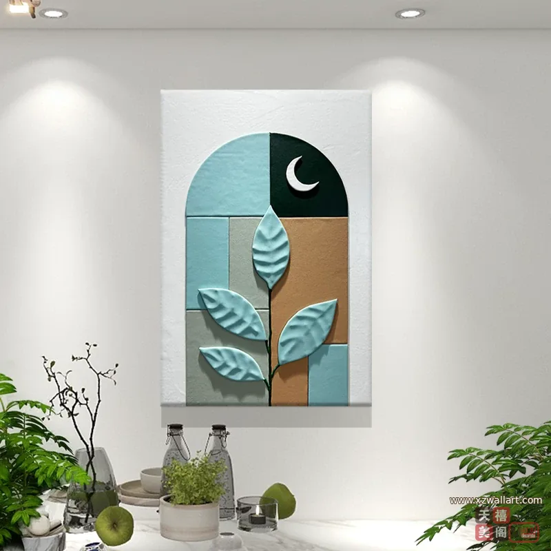 抽象 单幅 装饰画 轻奢风 餐厅背景墙挂画 晶瓷画