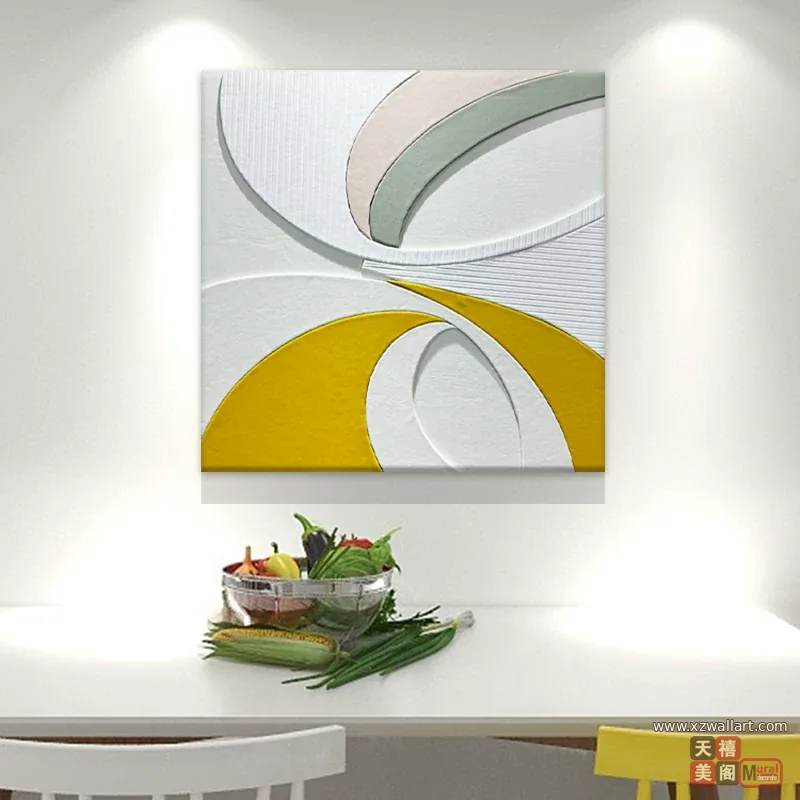 抽象 单幅 装饰画 轻奢风 餐厅背景墙挂画 晶瓷画