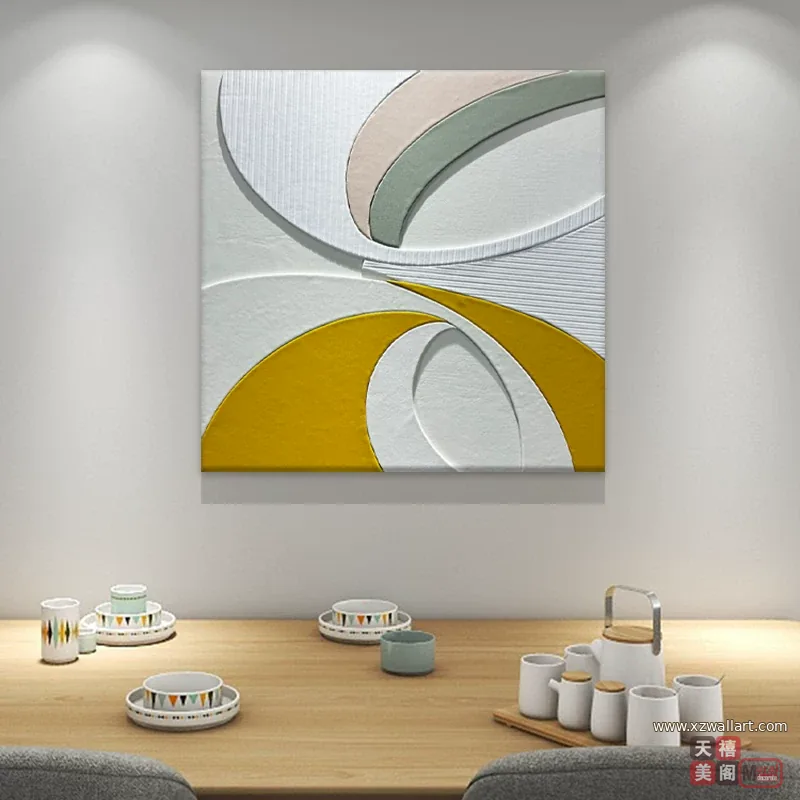 抽象 单幅 装饰画 轻奢风 餐厅背景墙挂画 晶瓷画