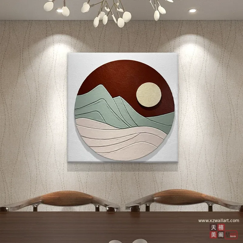 抽象 单幅 装饰画 轻奢风 餐厅背景墙挂画 晶瓷画
