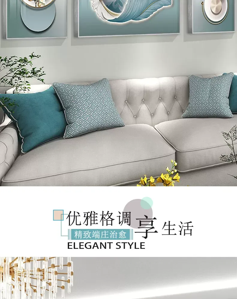 抽象 单幅 装饰画 奶油风 客厅背景墙挂画 晶瓷画