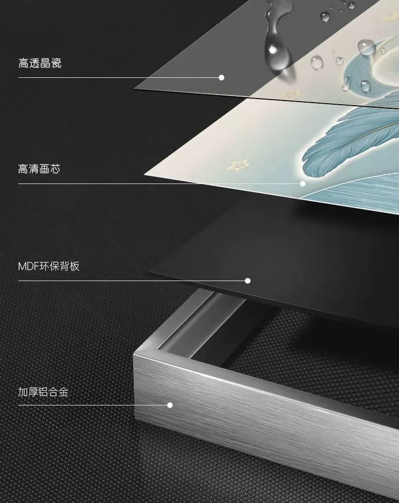 抽象 单幅 装饰画 奶油风 客厅背景墙挂画 晶瓷画