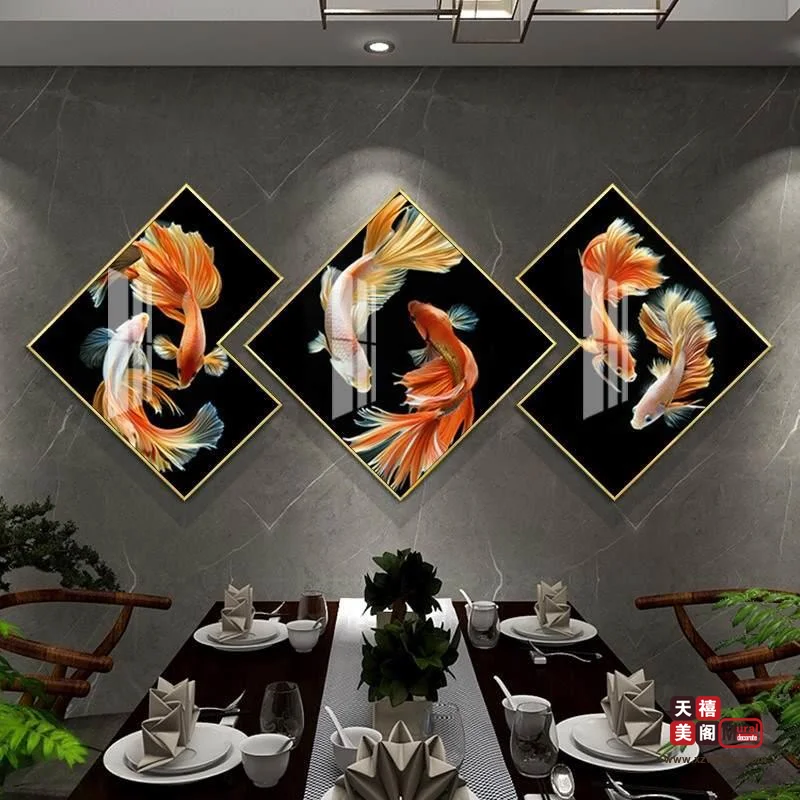 祥鱼纳福-三联菱形