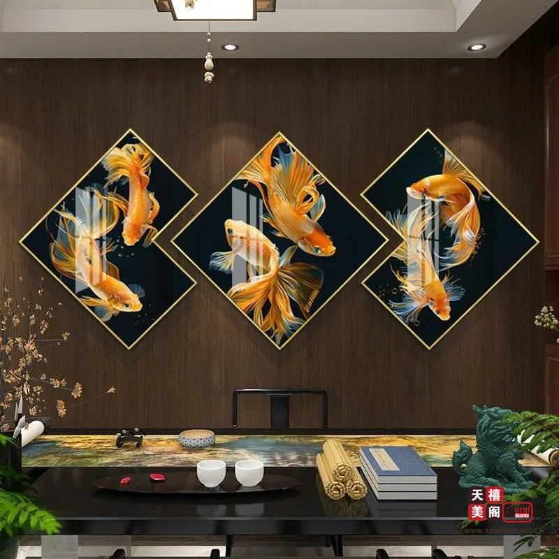 祥鱼纳福-三联菱形