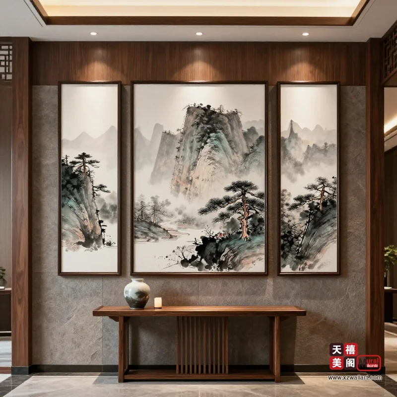 新中式玄关装饰画案例 · 家装(11) 1