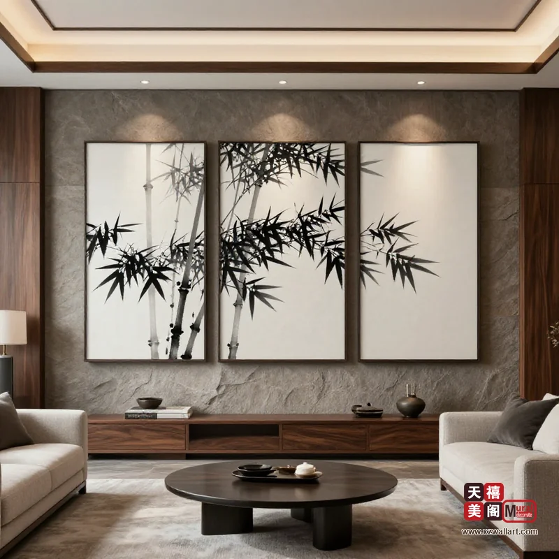 新中式客厅装饰画案例 · 家装(13) 3