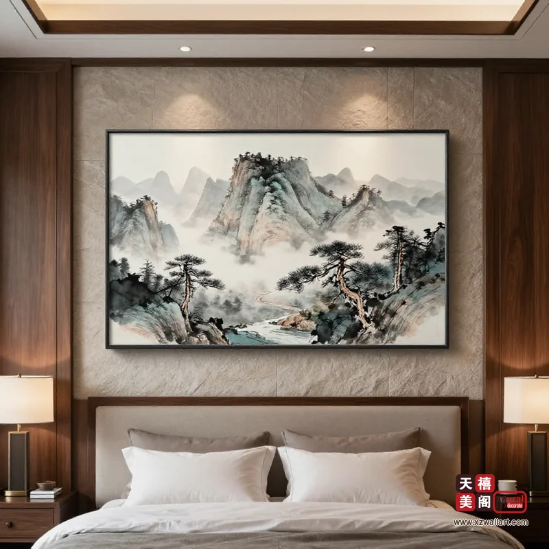 新中式卧室装饰画案例 · 家装（15）