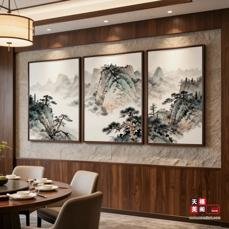 新中式餐厅装饰画案例 · 家装（17）