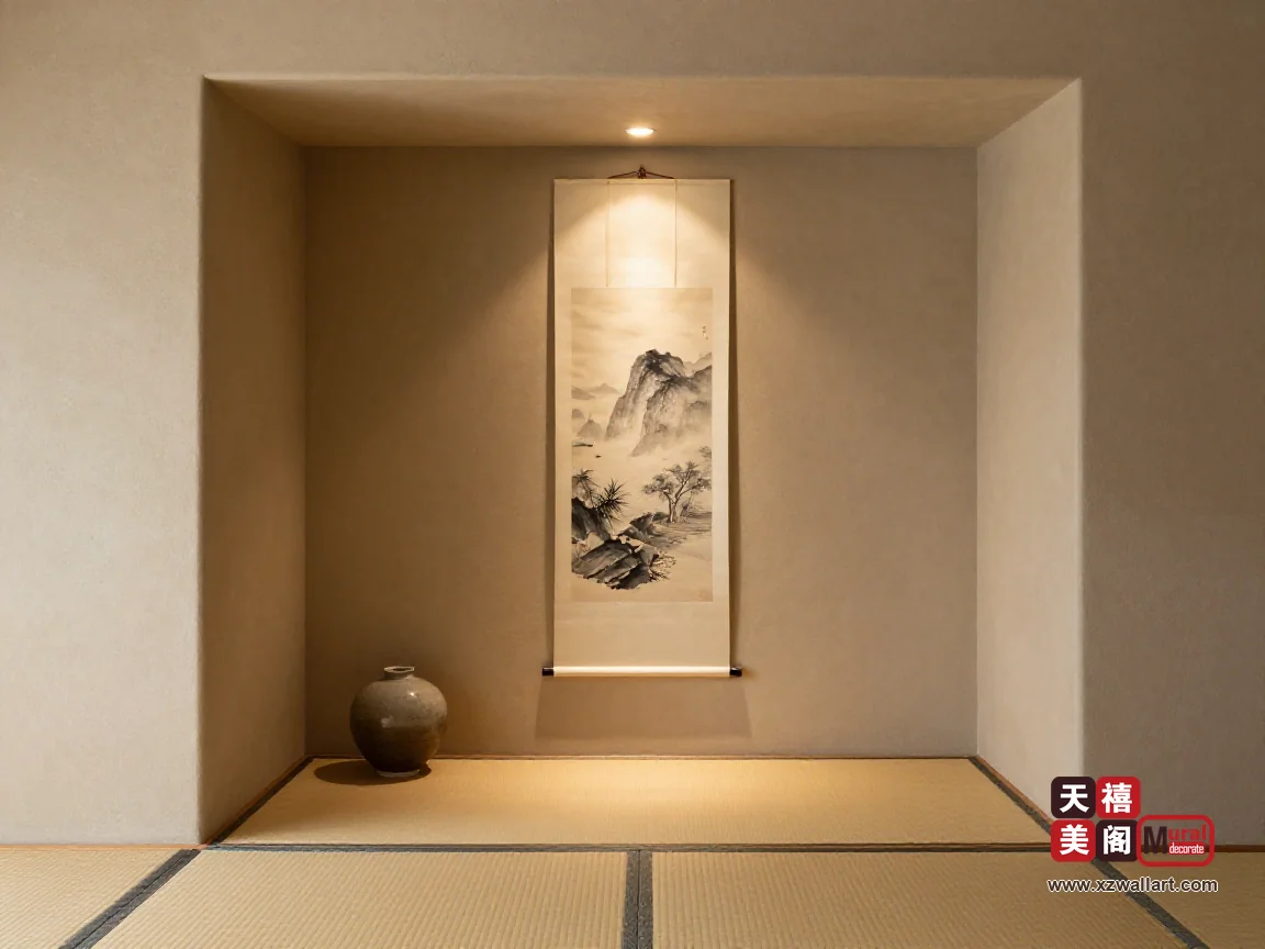 日式茶室挂画怎么选？床之间、挂轴比例与季节题材的轮换