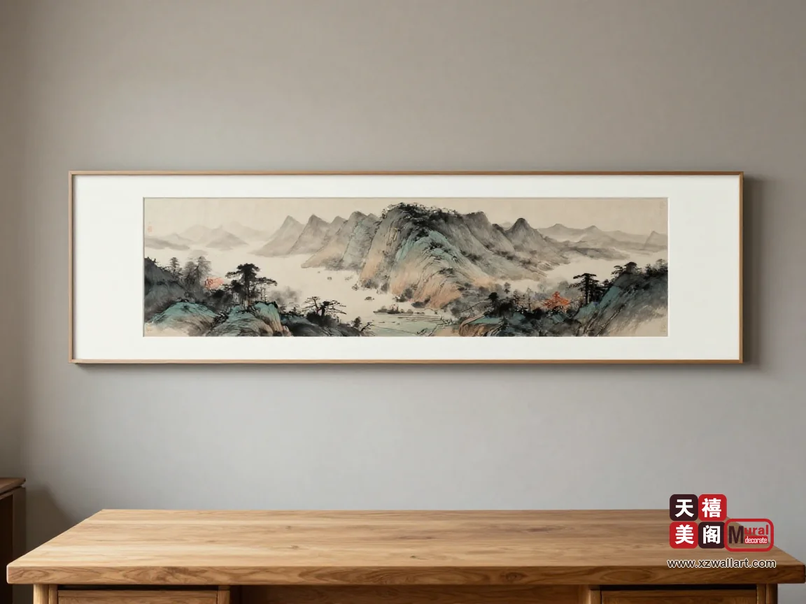 禅意水墨书房挂画怎么选？留白、横卷与坐姿视线的配合